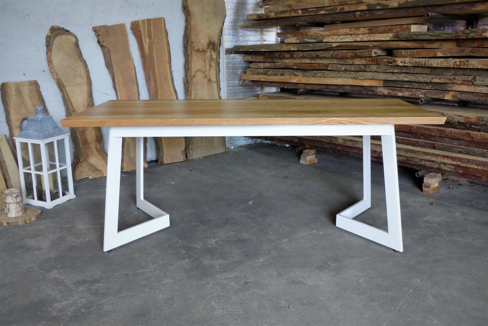 Designerski stół z blatem jesionwym #2