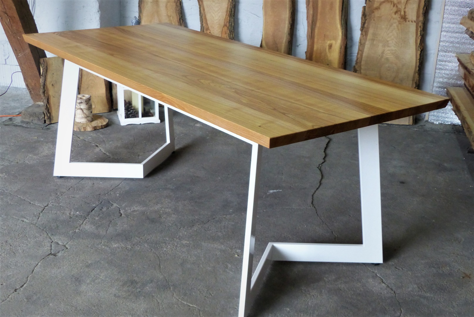 Designerski stół z blatem jesionwym #4