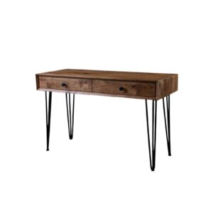 „Dwie szuflady na prowadnicach Blum, a jednocześnie cichy domyk i porządek - biurko z szufladami drewniane"