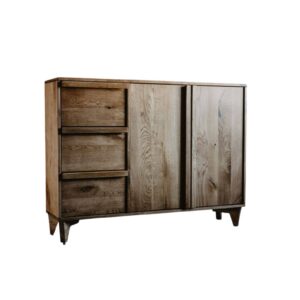 „Komoda z szufladami K3, widok frontalny, lity dąb”