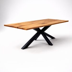 Stół z litego drewna na metalowych nogach typu pająk – nowoczesny stół do jadalni Patrei